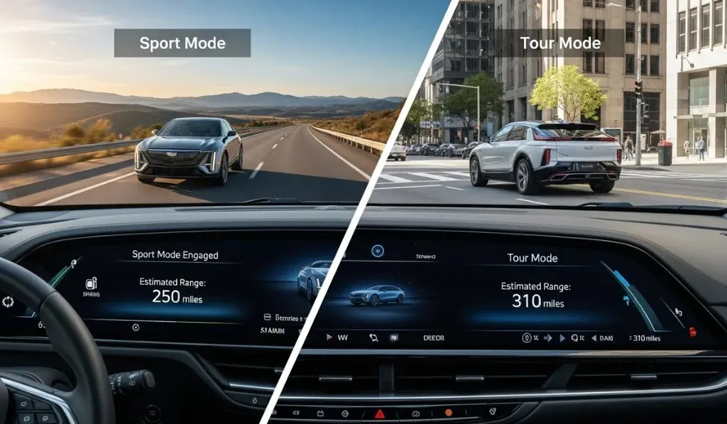 Do the Driving Modes in Cadillac Lyriq Offer Different Ranges or Battery Usages